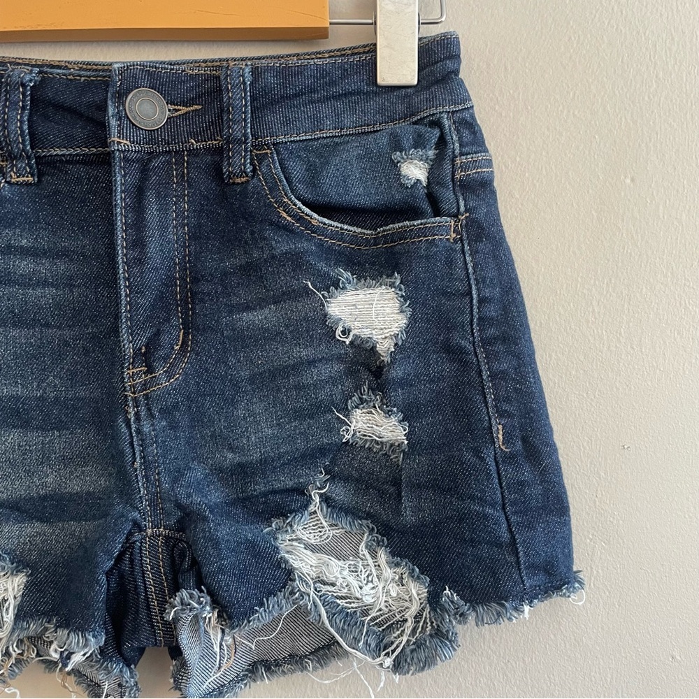 Sonoma SO Dark Blue Distressed Jean Shorts 2” Inseam - Size 25 (Size 1) EUC - Picture 8 of 16